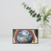 De hele wereld in zijn handen visitekaartje (Staand voorkant)