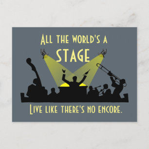 De hele wereld is een podium briefkaart