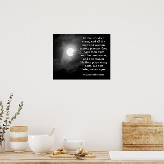 De hele wereld is een toneel - Shakespeare citaat  Poster (Keuken)