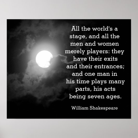 De hele wereld is een toneel - Shakespeare citaat  Poster (Voorkant)