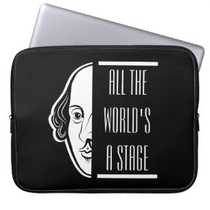De hele wereld is een toneel Shakespeare citaat Th Laptop Sleeve