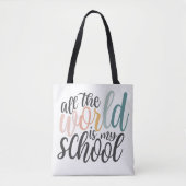 De hele wereld is mijn Canvas tas op school Homesc (Voorkant)