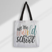 De hele wereld is mijn Canvas tas op school Homesc