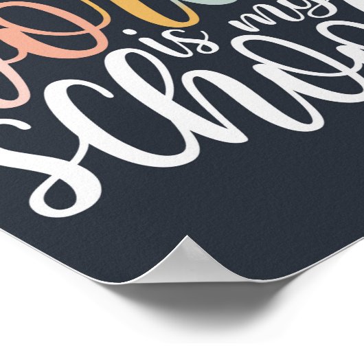 De hele wereld is mijn school thuisschool kunst poster (Hoek)