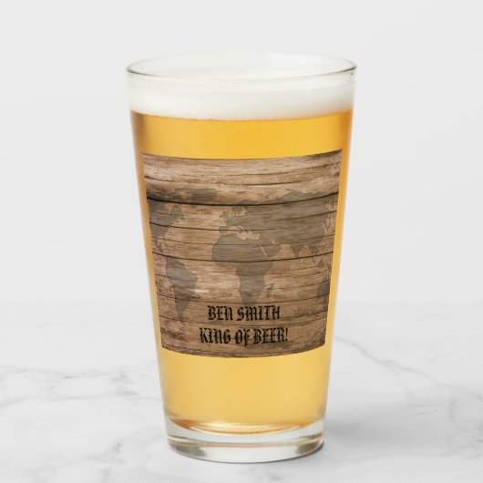 De hele wereld op tafel glas (Voorkant gevuld)