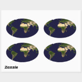 De hele wereld - planeet Aarde Ovale Sticker (Vel)