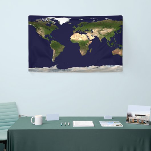 De hele wereld - planeet Aarde Spandoek (Beurs)