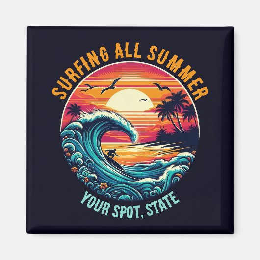 De hele zomer surfen magneet (Voorkant)
