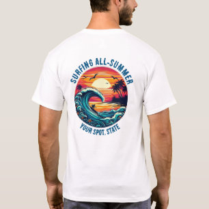 De hele zomer surfen t-shirt