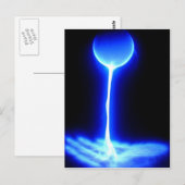 De helende hand met de energieblauwe witte bron briefkaart (Voorkant / Achterkant)