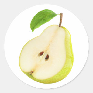 De helft van de gele peer ronde sticker