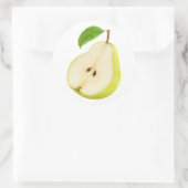 De helft van de gele peer ronde sticker (Tas)
