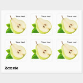 De helft van de peer vierkante sticker (Vel)