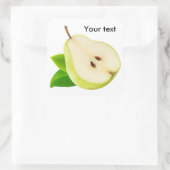 De helft van de peer vierkante sticker (Tas)