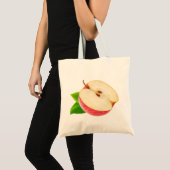 De helft van de rode appel tote bag (Voorkant (product))
