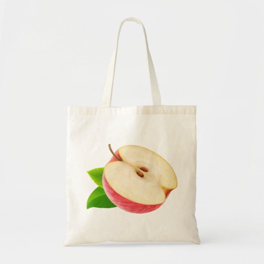De helft van de rode appel tote bag (Voorkant)