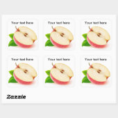 De helft van de rode appel vierkante sticker (Vel)