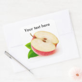 De helft van de rode appel vierkante sticker (Envelop)