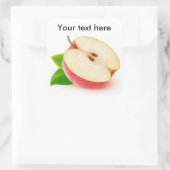 De helft van de rode appel vierkante sticker (Tas)