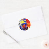 De helft van het geheel ronde sticker (Envelop)