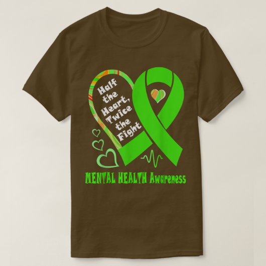 De helft van het hart twee keer de strijd tegen ge t-shirt (Design voorkant)