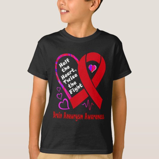 De helft van het hart twee keer de strijd tegen he t-shirt (Voorkant)