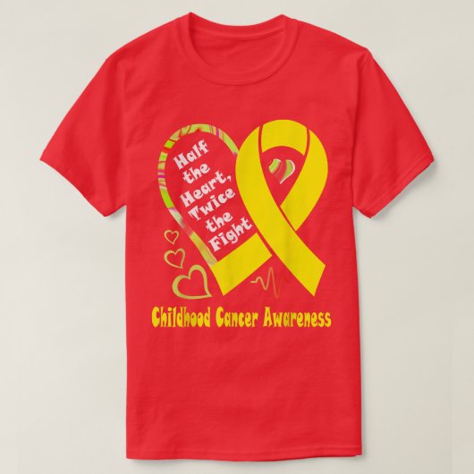 De helft van het hart twee keer de strijd tegen ki t-shirt (Design voorkant)
