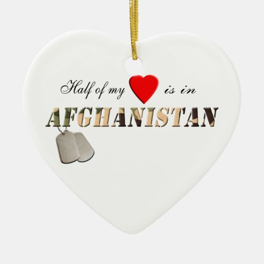 De helft van mijn hart is in Afghanistan Ornament (Voorkant)