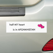 de helft van mijn hart ligt in AFGHANISTAN Bumpersticker (Op auto)