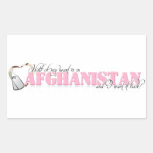 De helft van mijn hart ligt in Afghanistan Rechthoekige Sticker