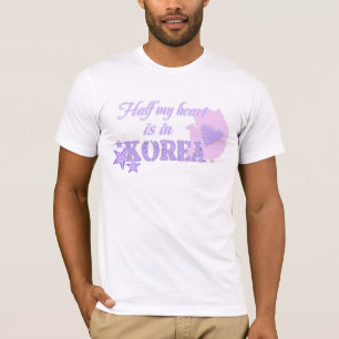 De helft van mijn hart ligt in Korea T-shirt