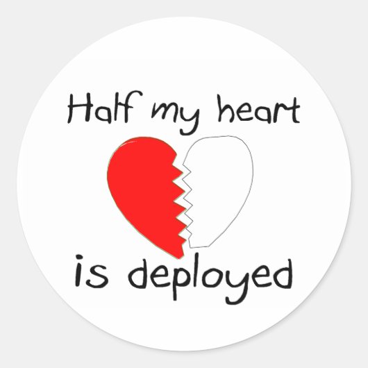 De helft van mijn hart wordt geïmplementeerd ronde sticker (Voorkant)