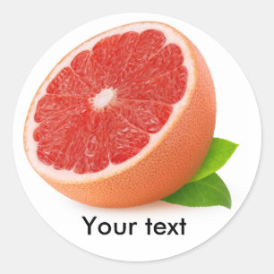 De helft van roze grapefruit ronde sticker