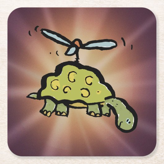de helikopter schildpad kartonnen onderzetters (Voorkant)