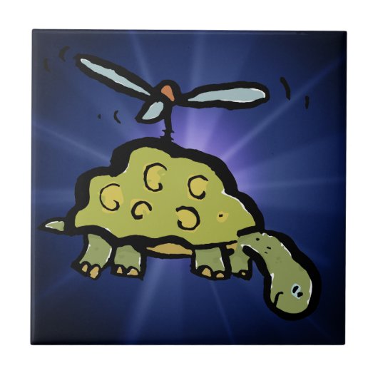de helikopter schildpad tegeltje (Voorkant)