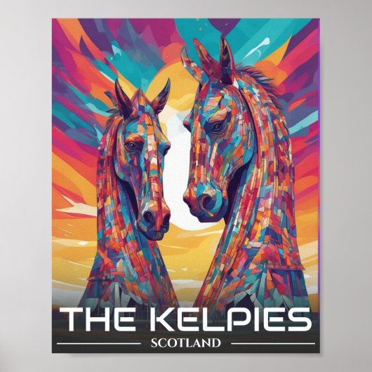 De Helix, de Kelpies, Falkirk - Bezoek Schotland Poster (Voorkant)