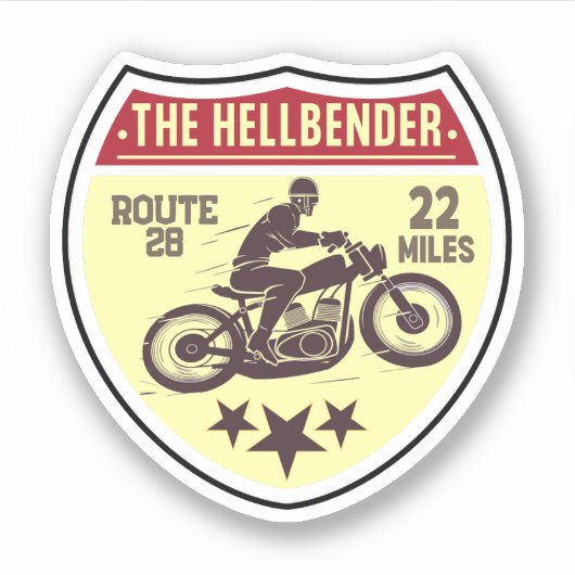 De Hellbender Route 28 North Carolina motorfiets Sticker (Voorkant)