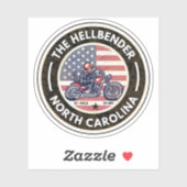De Hellbender Route 28 North Carolina motorfiets Sticker (Vel)