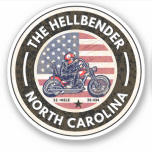 De Hellbender Route 28 North Carolina motorfiets Sticker