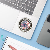 De Hellbender Route 28 North Carolina motorfiets Sticker (Laptop met iPhone)