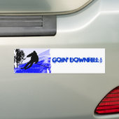 De helling op de helling van de Ski Slope Bumpersticker (Op auto)