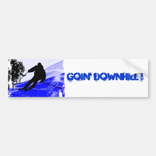 De helling op de helling van de Ski Slope Bumpersticker (Voorkant)