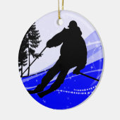 De helling op de helling van de Ski Slope Keramisch Ornament (Links)
