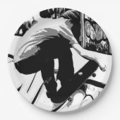 De helling raken - Skateboarder Papieren Bordje (Voorkant)