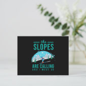 De hellingen roepen het Ski?en Snowboard van de Feestdagenkaart (Staand voorkant)