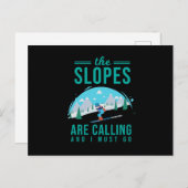 De hellingen roepen het Ski?en Snowboard van de Feestdagenkaart (Voorkant / Achterkant)