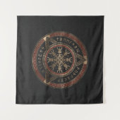 De Helm van Awe Black en Red Leather en Gold Wandkleed (Voorkant (horizontaal))