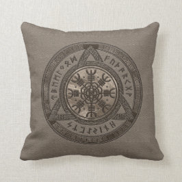 De helm van Awe bruin leder en goud Kussen