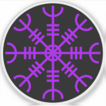 De helm van ontzag - Aegishjalmur (paarse op zwart