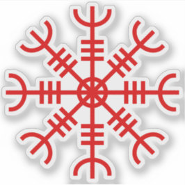 De helm van ontzag - Aegishjalmur (rood) Sticker